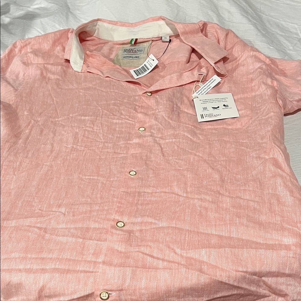 Men's Casual Pink Button Down Shirt